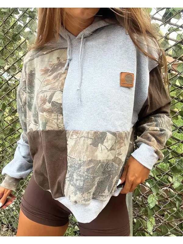 Women's Long Sleeve Printed Women's Hooded Sweatshirt - Aptkoi.com 