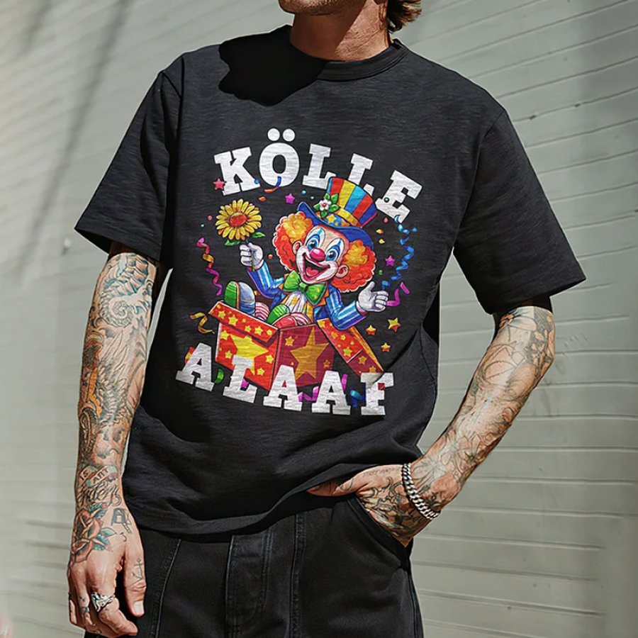 

Simpfit K Lle Alaaf Bedrucktes Herren-T-Shirt