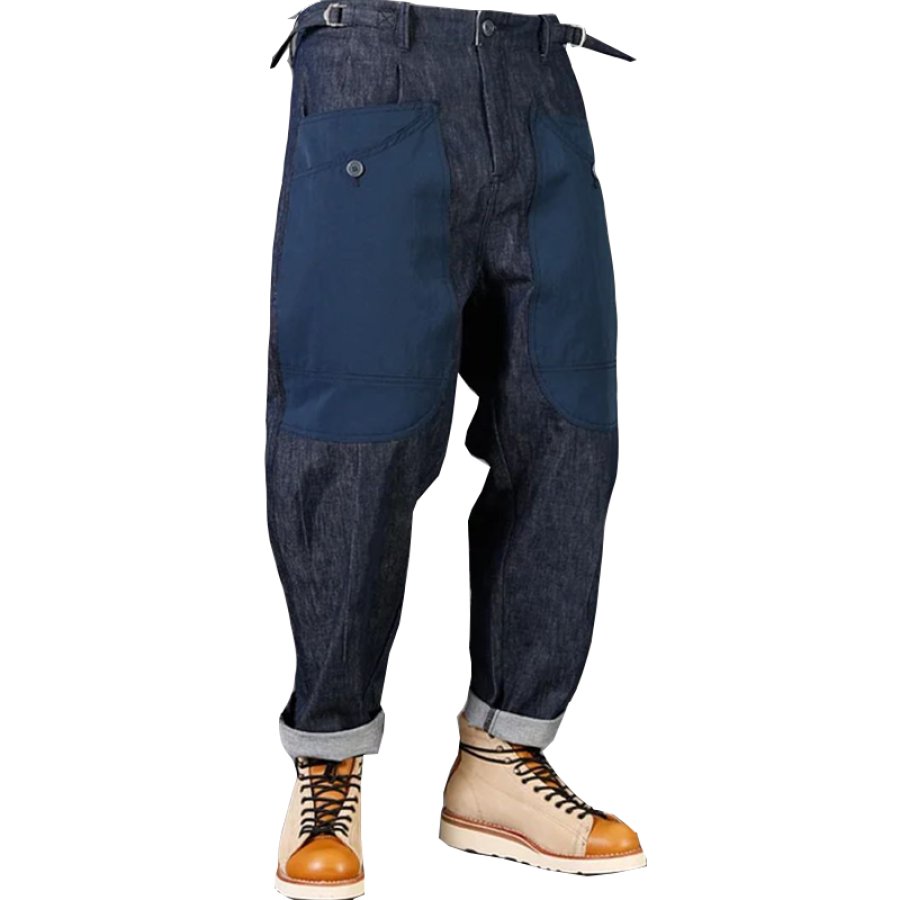 

Men's Vintage Pocket Patchwork Jeans