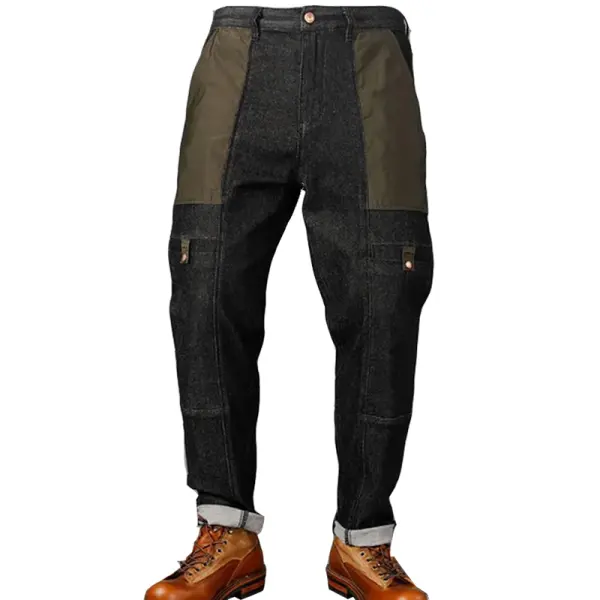 Men's Vintage Patchwork Color Block Jeans - Wayrates.com 