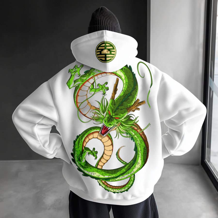 

Unisex Anime Drogn Print Casual Oversized Hoodie