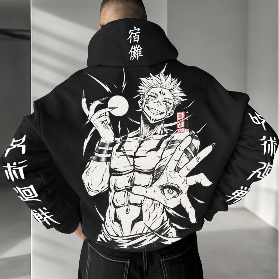 

Unisex Anime Sukuna Print Casual Oversized Hoodie