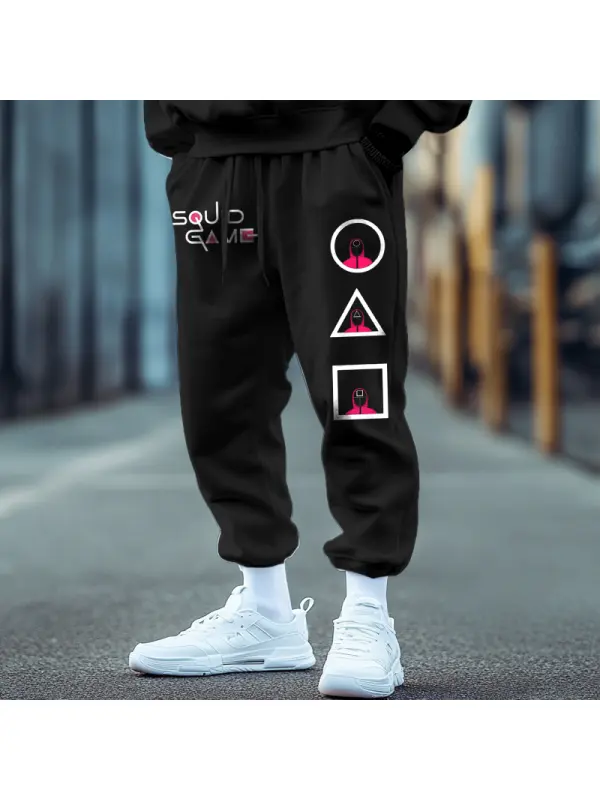 Unisex Squid Game 2 Printed Casual Black Sweatpants - Aptkoi.com 