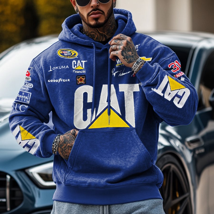 

Unisex Vintage Racing Print Oversize Hoodie