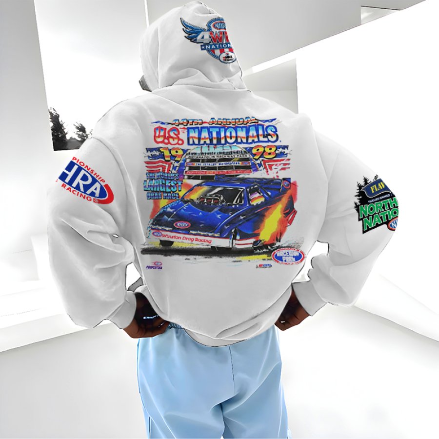 

Unisex Vintage 1998 US Nationals Drag Racing Oversized Hoodie