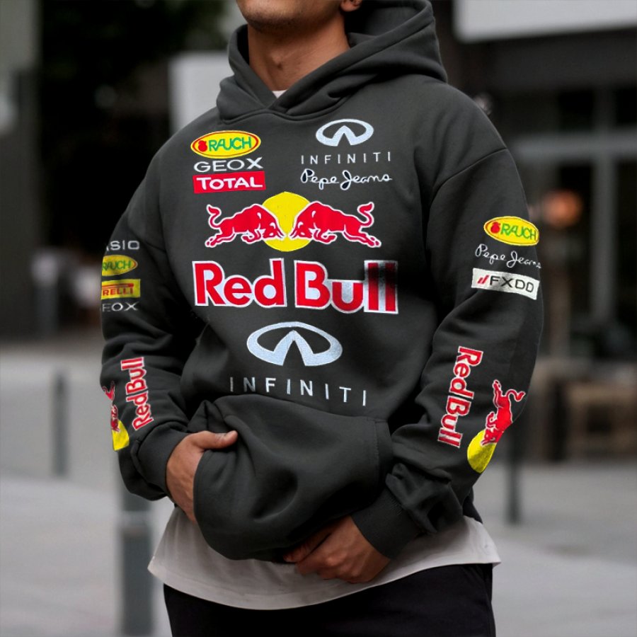 

Unisex Vintage Racing Print Oversize Hoodie