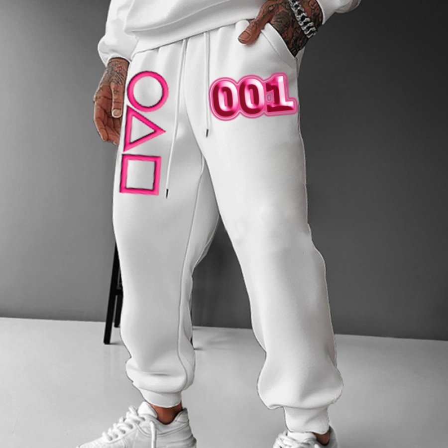 

Men's Loose 3D Embossed Printed Sweatpants