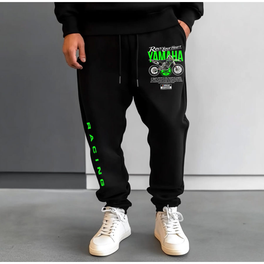 

Men's Vintage Racing Print Casual Sweatpants