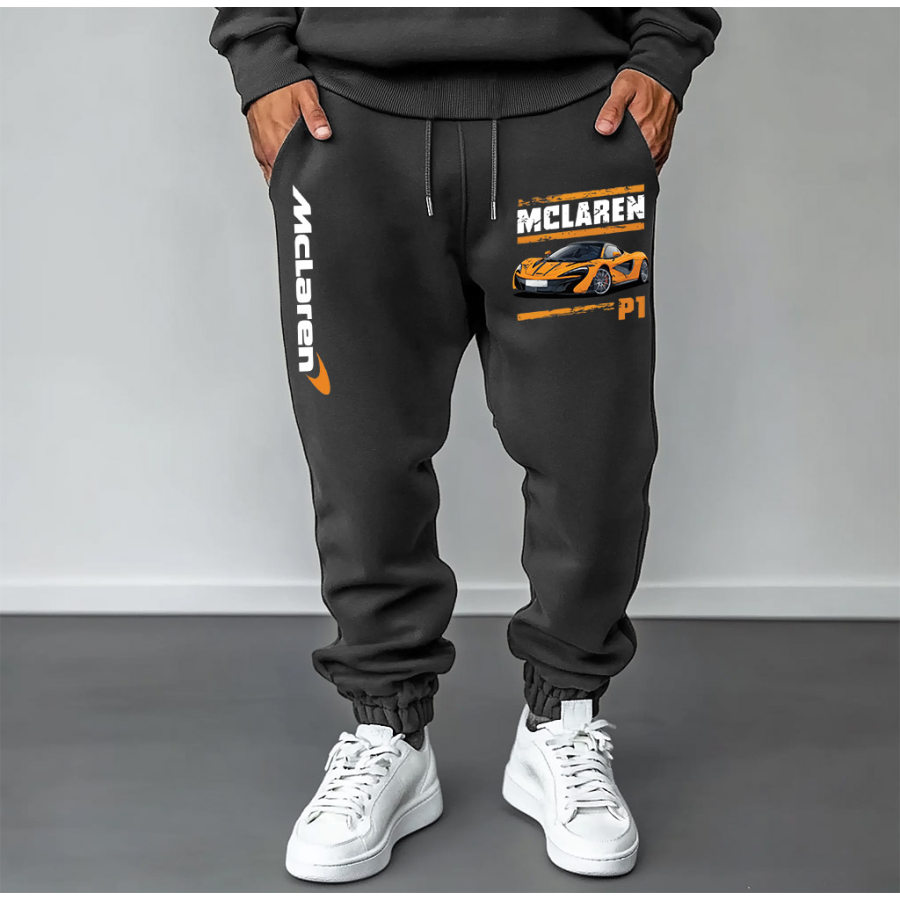 

Men's Vintage Racing Print Casual Sweatpants