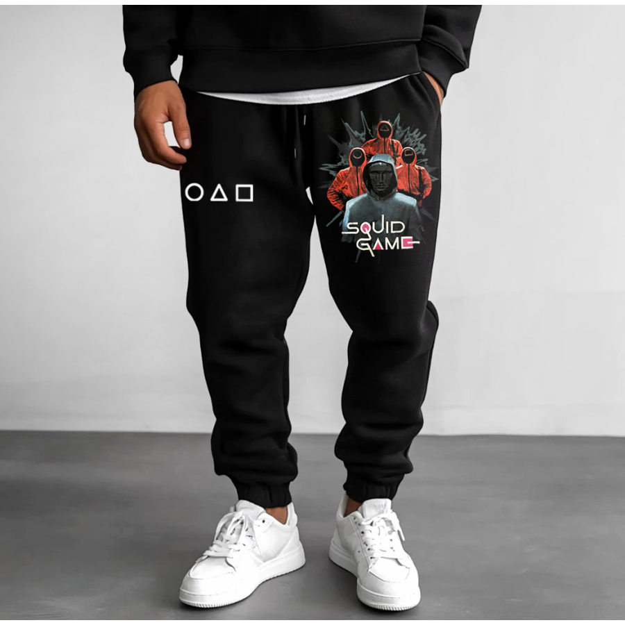 

Men's Vintage Squid Game Print Casual Sweatpants