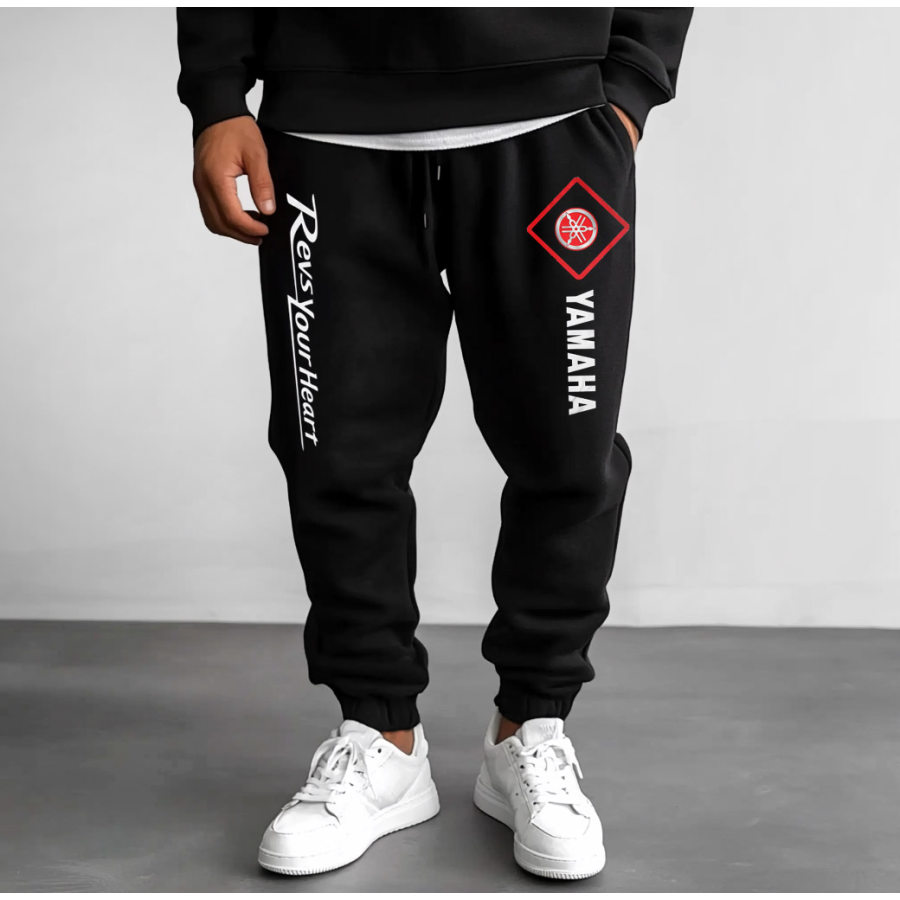 

Men's Vintage Racing Print Casual Sweatpants
