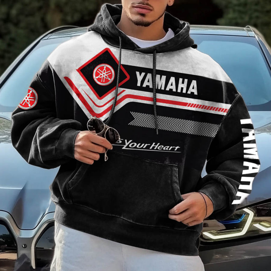 

Unisex Retro Racing Print Casual Oversized Hoodie