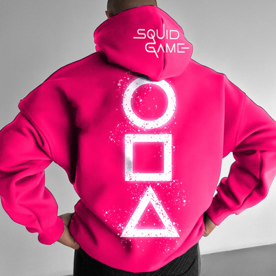 

Unisex Squid Game 2 Oversize Game Over Print Street Wear Pink Red Hoodie