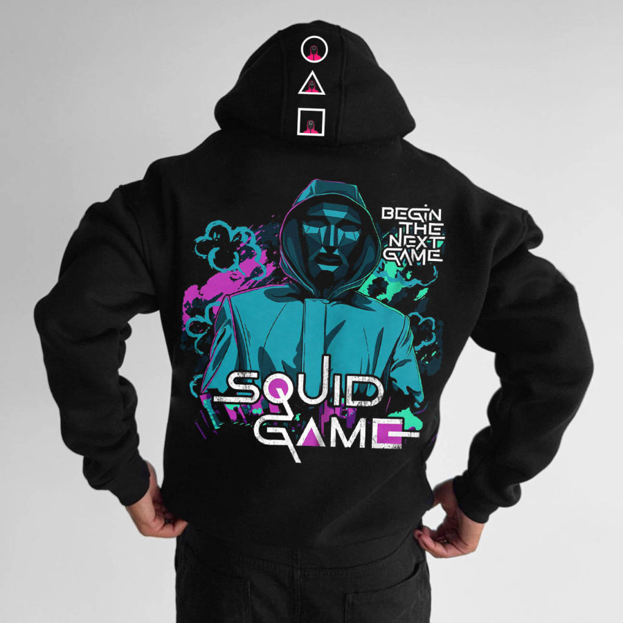 

Unisex Vintage Squid Game Print Oversized Hoodie
