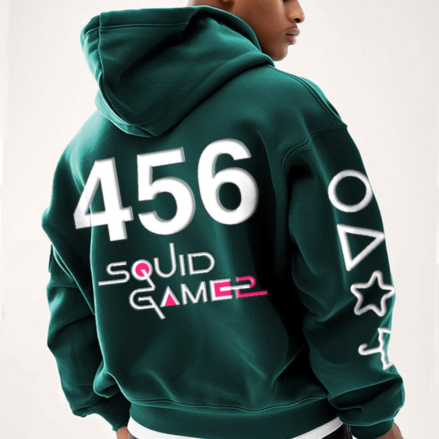 

Unisex Vintage Squid Game Print Oversized Hoodie