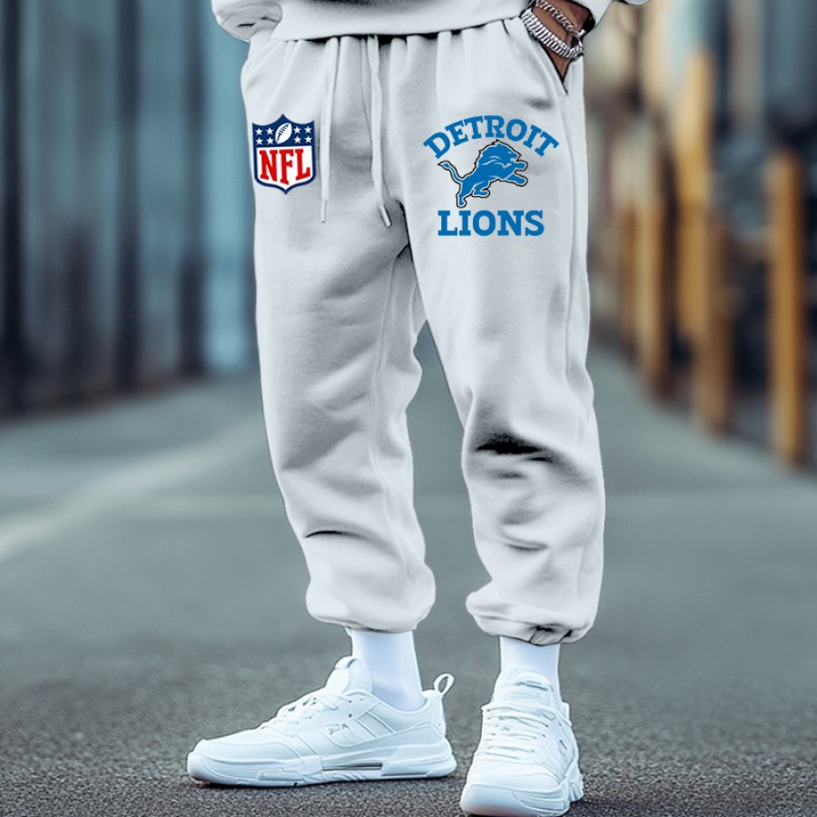 

Unisex NFL Free Detroit Lions Print Casual Loose Oversize Sweatpants