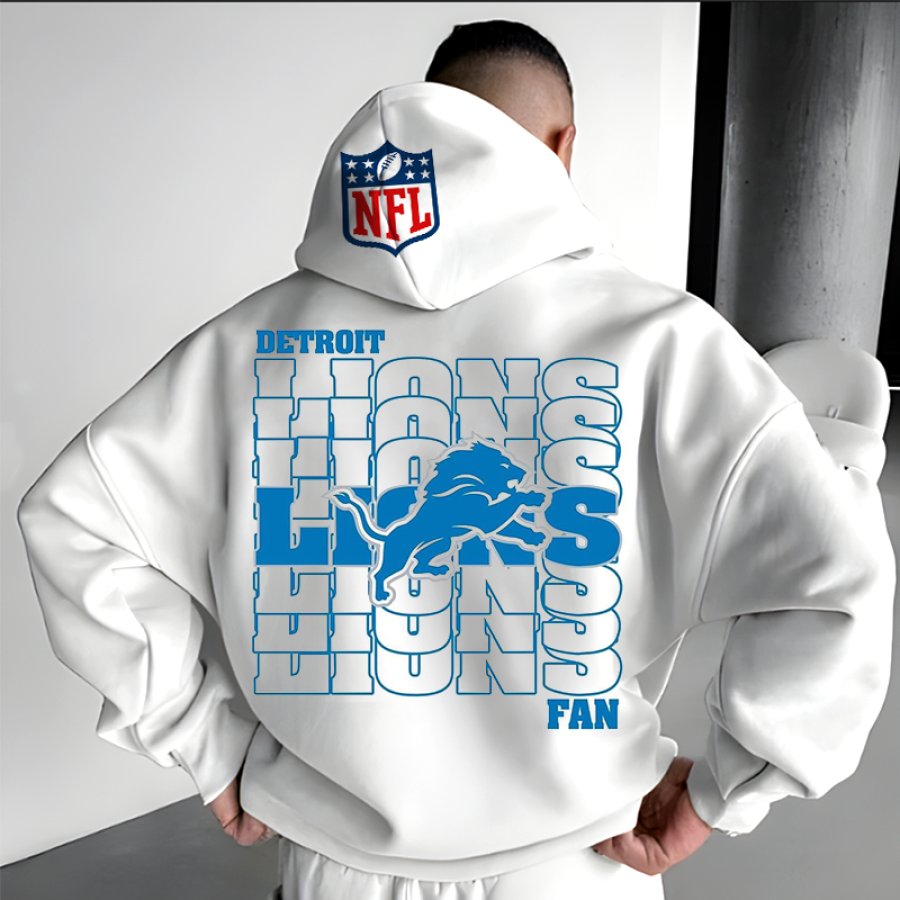 

Unisex NFL Vintage Free Detroit Lions Print Oversize Hoodie