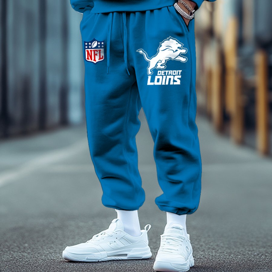 

Unisex NFL Free Detroit Lions Print Casual Oversize Loose Sweatpants