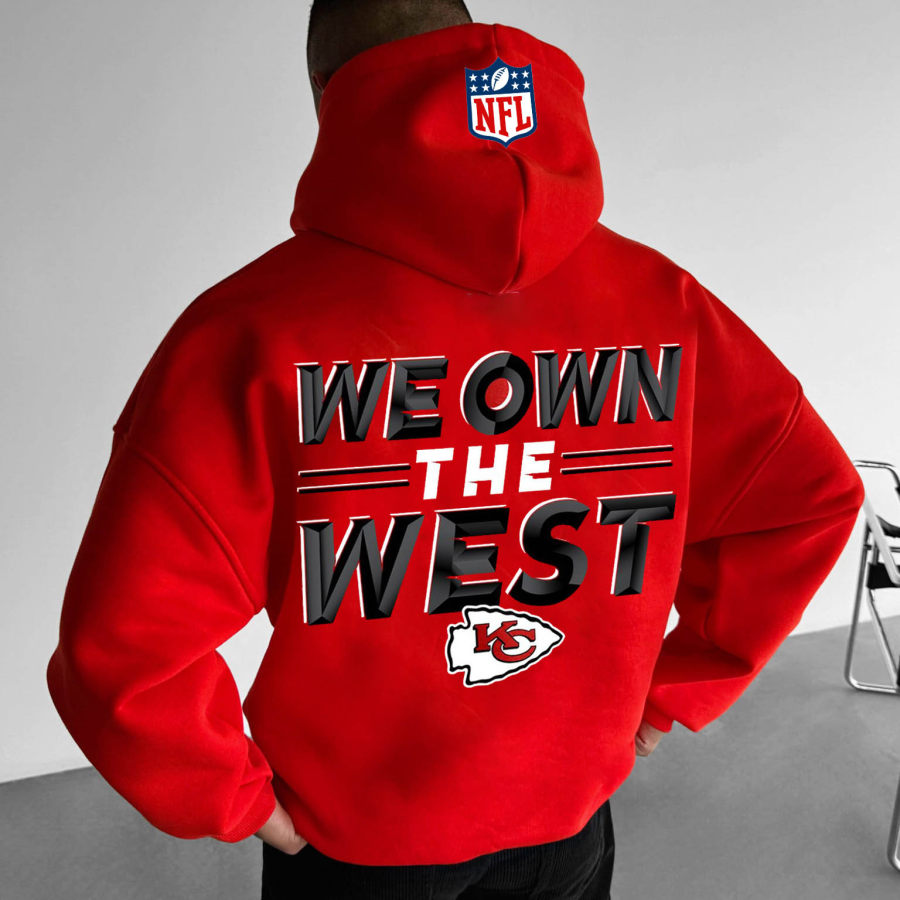 

Unisex Vintage KC NFL We Own The West Print Oversized Hoodie