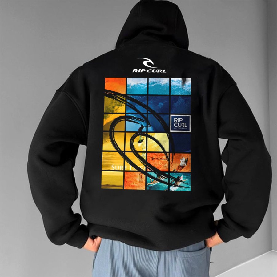 

Unisex Beach Surfing Printed Long Sleeved Hoodie