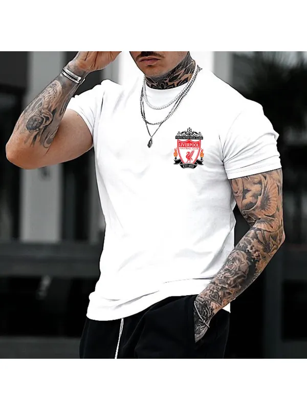 Sports Football Letter Print T-shirt - Aptkoi.com 