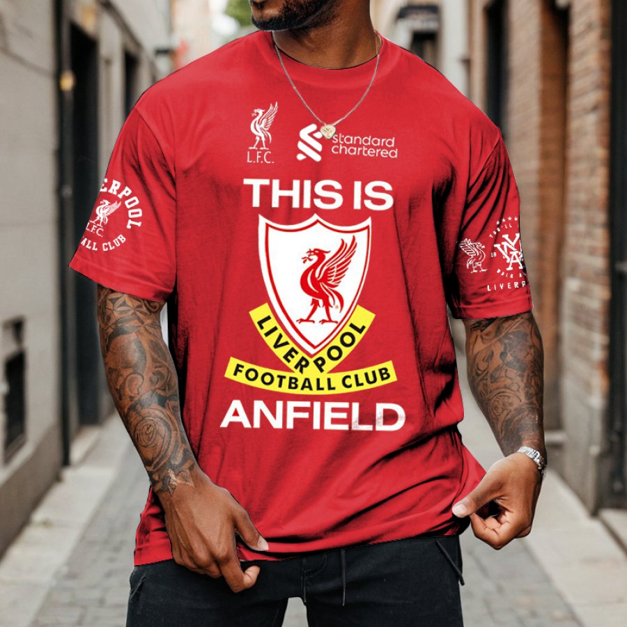 

Football Match Sports Printed Red T-shirt