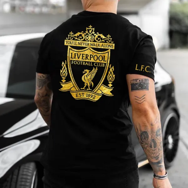 Men's Sports Football Print Tight T-Shirt - Ootdyouth.com 