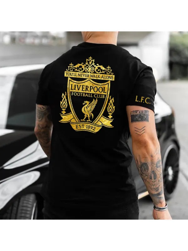 Men's Sports Football Print Tight T-Shirt - Aptkoi.com 