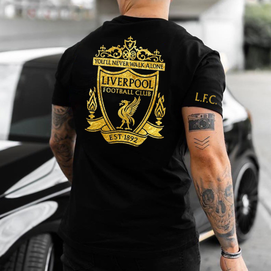 

Men's Sports Football Print Tight Liverpool T-Shirt