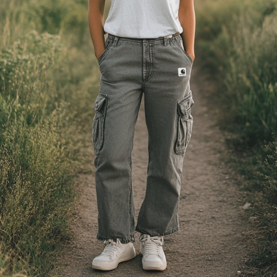 

Women's Outdoor Leisure Multi Pocket Retro Distressed Pants