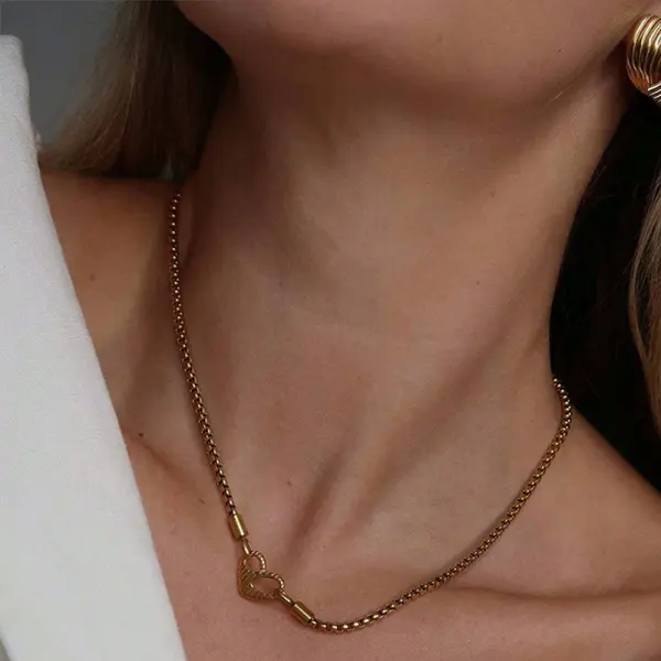 Valentine's Day Titanium Steel Necklace Forever Love Heart Stainless Steel Clavicle Necklace - Upgradecool.com 