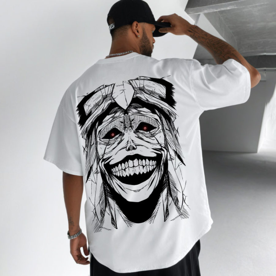 

Unisex Anime Print Short Sleeve Oversized T-Shirt