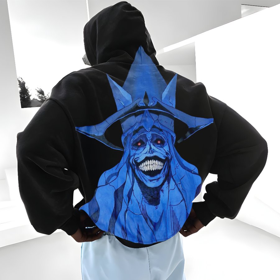 

Unisex Vintage Anime Print Loose Long Sleeve Oversized Hoodie