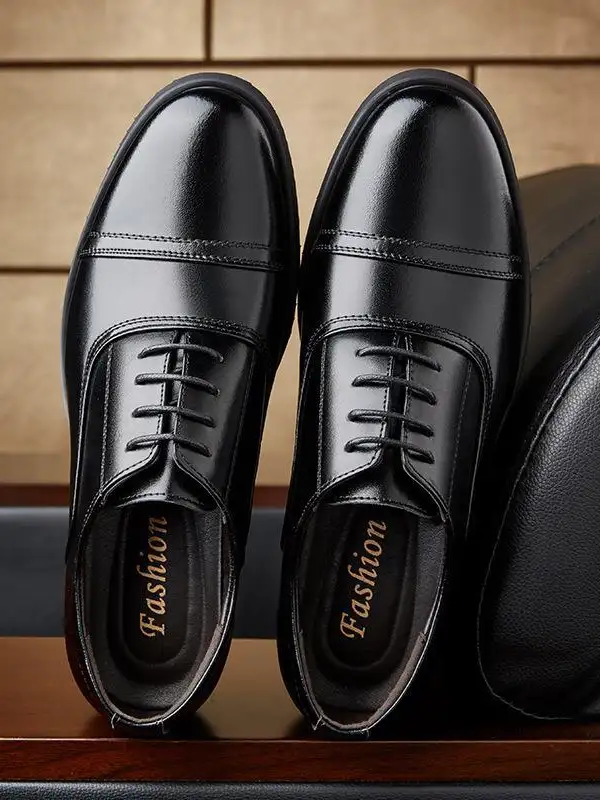Men's Derby Shoes Genuine Leather Business Dress Casual Lace Up - Pragmaace.com 
