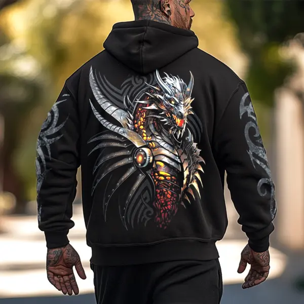 Men's Viking Print Long Sleeve Hoodie - Wayrates.com 