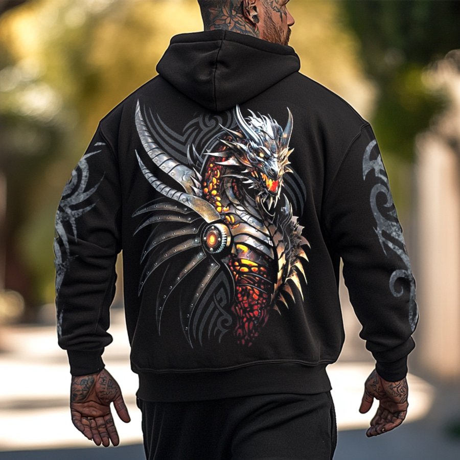 

Men's Viking Print Long Sleeve Hoodie