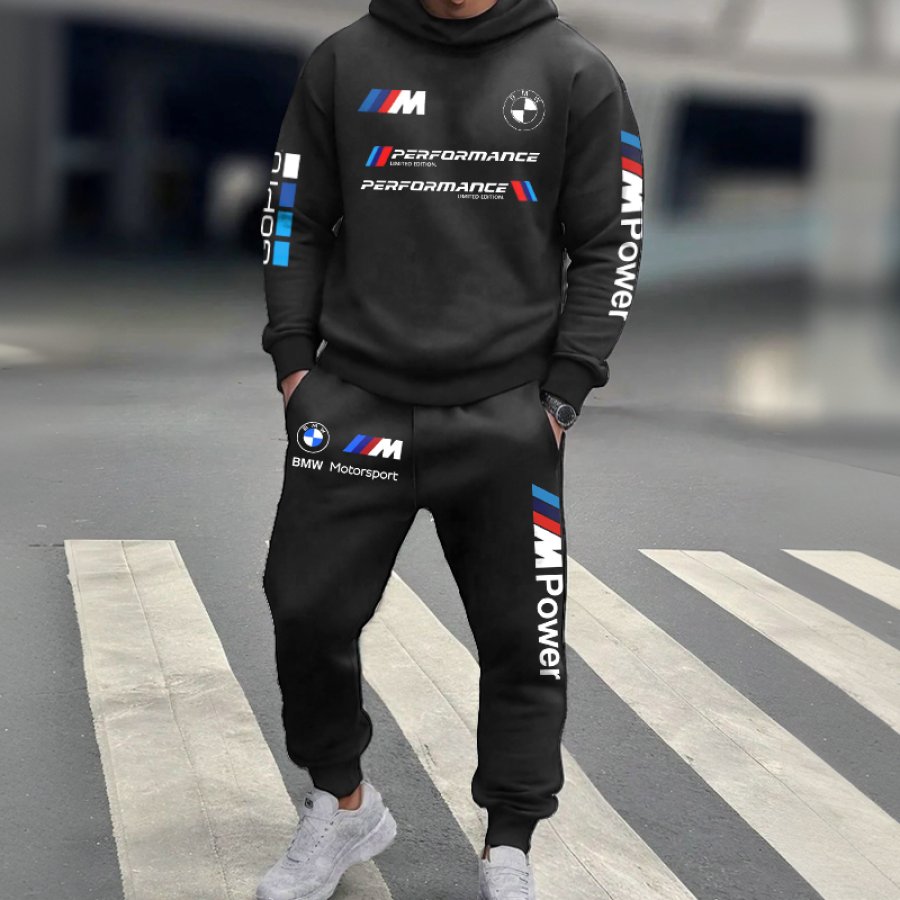 

Unisex Racing Team Competition Print Casual Hoodies And Sweatpants Set