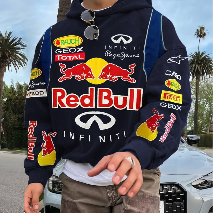 

Men's 2025 Newest Retro Racing Print Oversized Hoodie