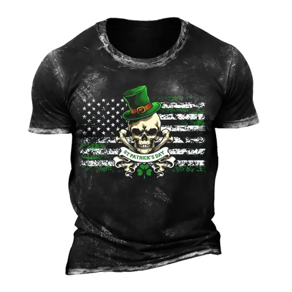 Men's Vintage Flag St. Patrick's Day Print Color Block T-shirt Only $19.99 - Cotosen.com 