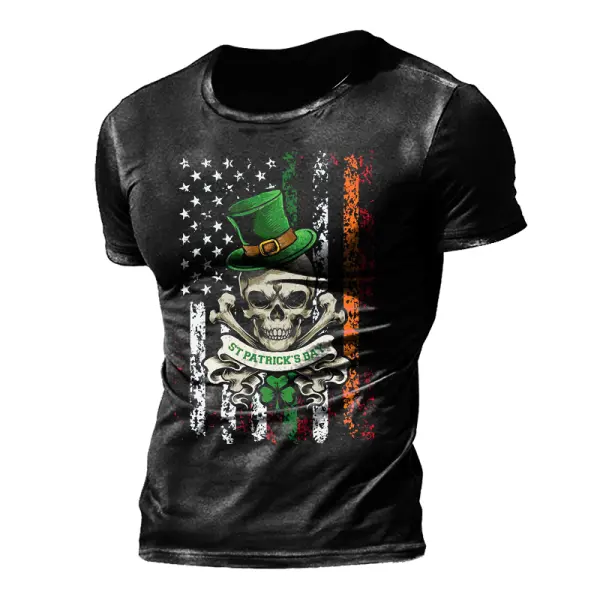 Men's Vintage Flag St. Patrick's Day Print Color Block Short Sleeve T-shirt Only $19.99 - Cotosen.com 