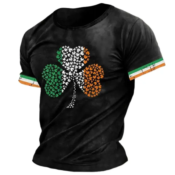 Men's Vintage Shamrock St. Patrick's Day Irish Flag Short Sleeve T-Shirt Only $19.99 - Cotosen.com 