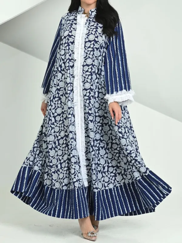 Premium Floral Print Robe Dress - Aptkoi.com 