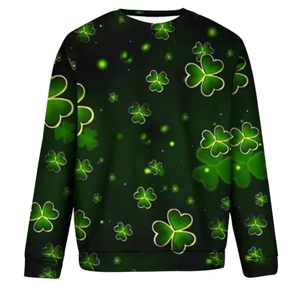 Unisex St. Patrick's Day Print Dazzling Clover Pattern 3D Ugly Sweatshirt Only $24.99 - Cotosen.com 