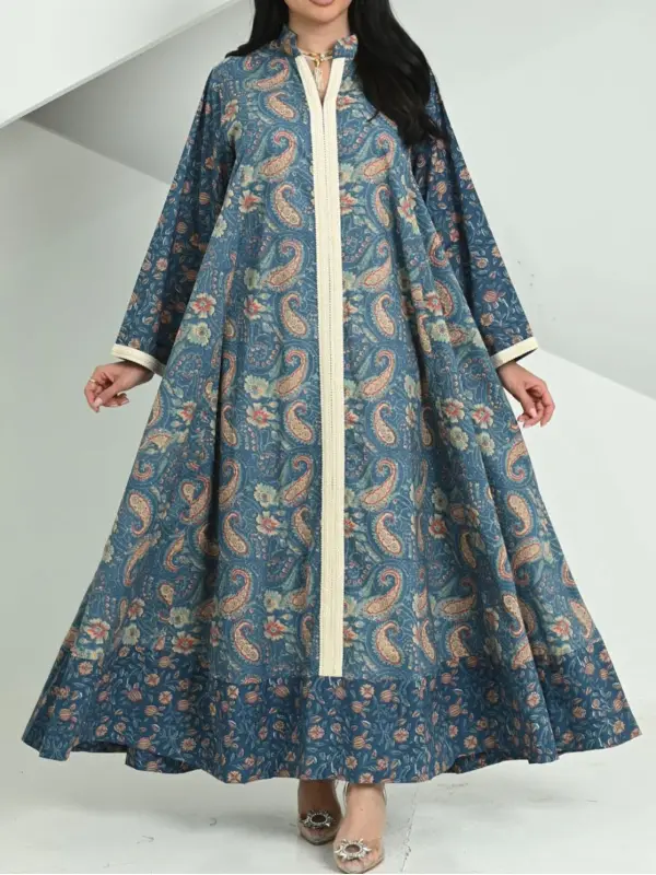 Fashionable Cashew Flower Robe Dress - Aptkoi.com 