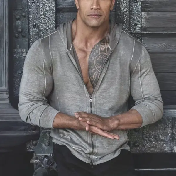 Men's Vintage Fashionable Gray Zip-Up Hoodie For Casual And Fitness Wear - Wayrates.com 