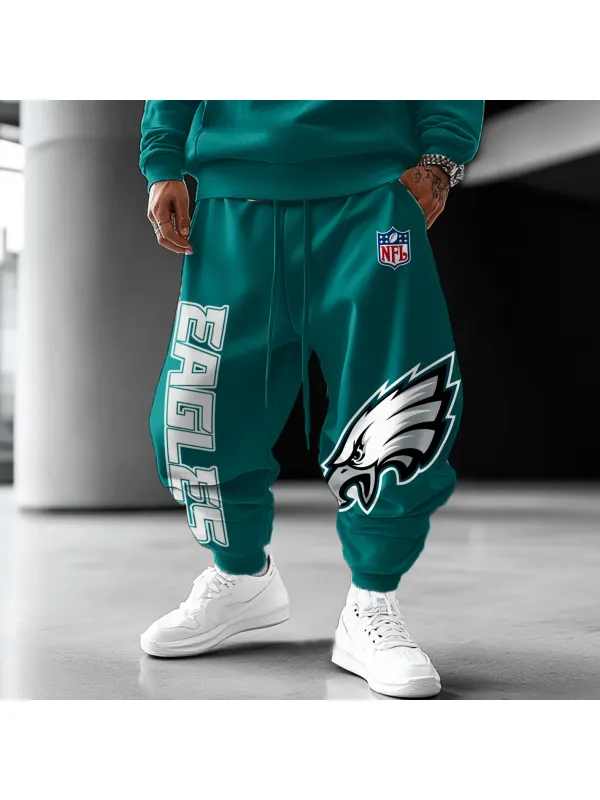 Men's Rugby Team Print Casual Oversized Harem Pants - Localziv.com 
