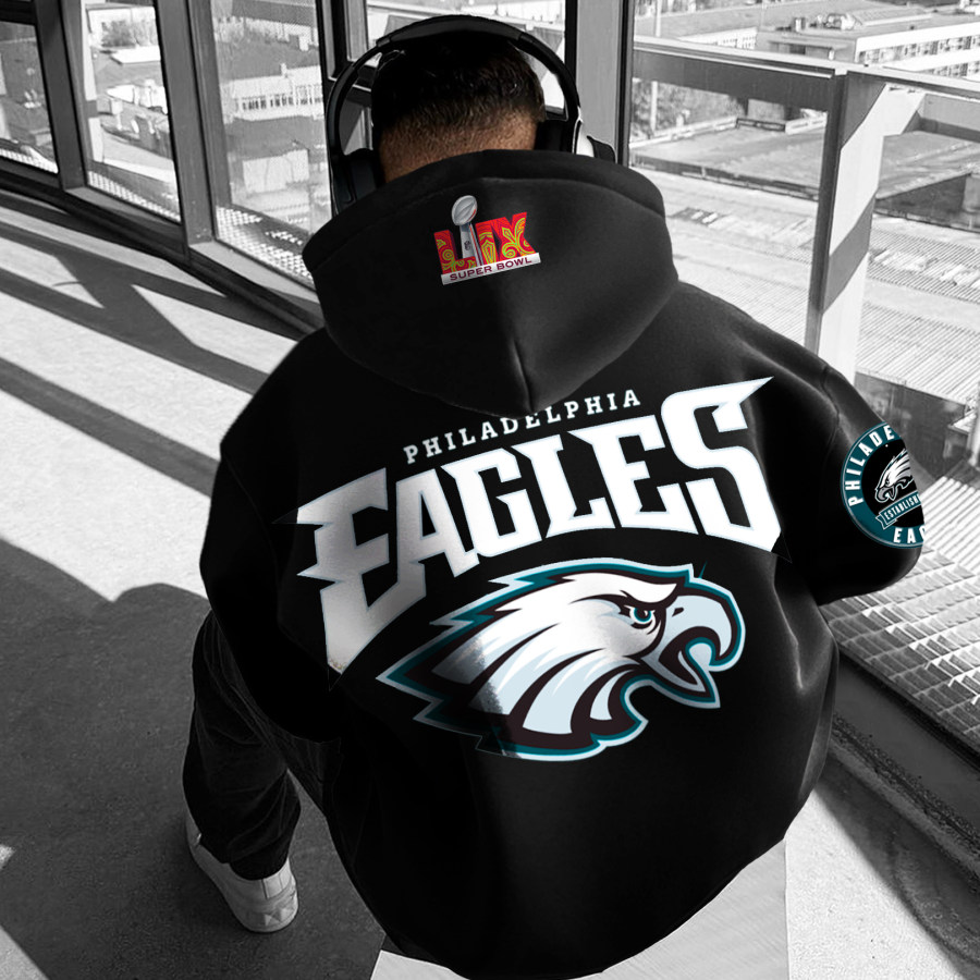 

Unisex Oversized 2025 Eagles Rugby Game Hoodie