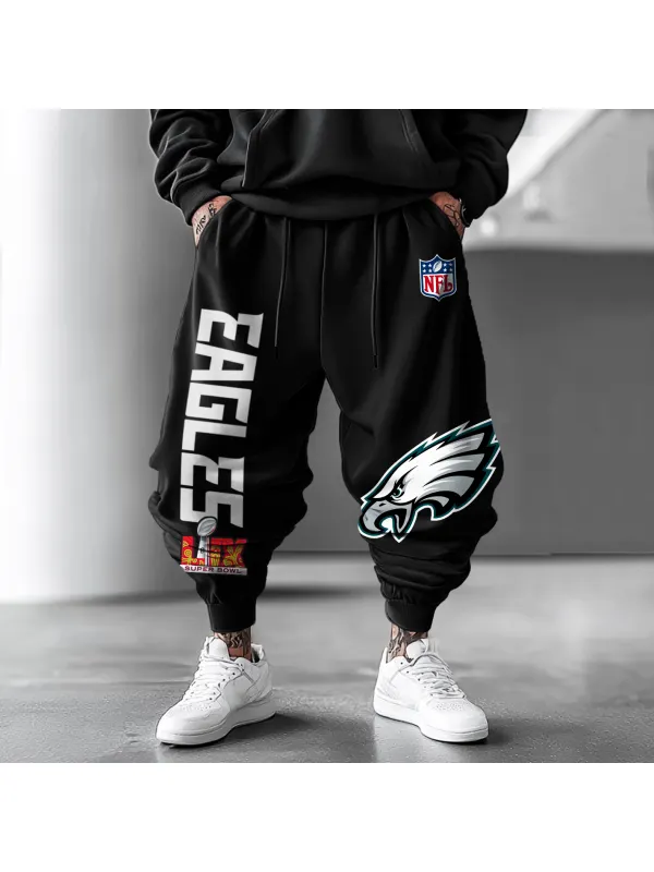 Men's Rugby Team Print Oversized Harem Pants - Shopyiyistories.com 
