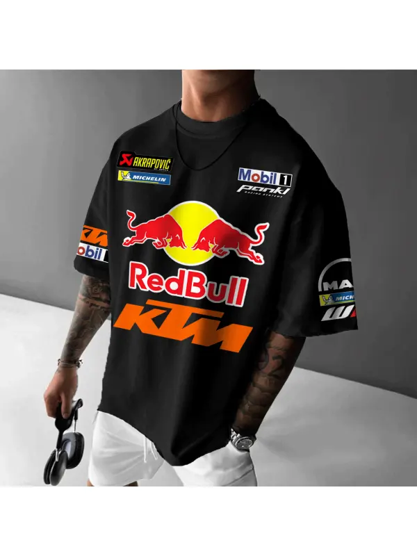 Unisex Oversized Moto Racing Team Print T-Shirt - Shopyiyistories.com 
