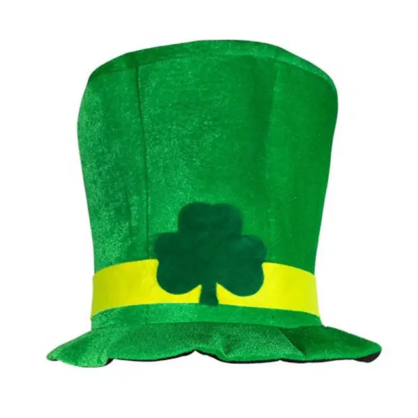 Unisex Festive Party St. Patrick's Day Green Clover Checkered Top Hat Only $13.99 - Cotosen.com 